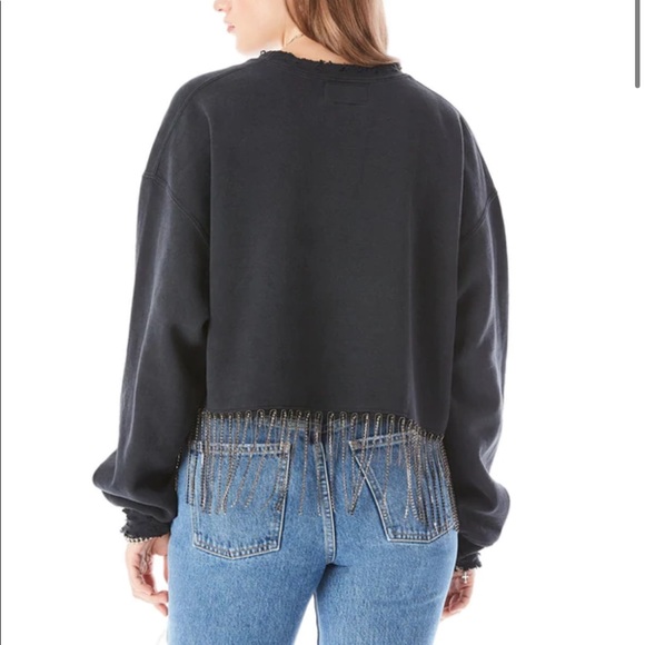 LF Crewneck Sweatshirt with Rhinestone Fringe - Picture 2 of 4